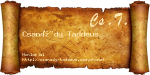 Csanády Taddeus névjegykártya